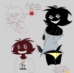  1futa artist_request bive_(regretevator) black_fur black_hair dickgirl futanari gregoriah_(regretevator) panties penis posing_for_the_viewer regretevator roblox roblox_game robloxian source_request tagme tentacle undressing 