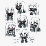  1girl anger_vein artist_self-insert blush expressions fanart female_only long_hair mask nasuki_chan oc reference_sheet upper_body white_background 