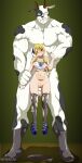  1boy 1girl big_breasts black_socks blonde_hair blue_high_heels bovine breasts celestial_spirit_(fairy_tail) clothed_female cow_print ed-jim fairy_tail female_focus high_heels high_res human long_hair lucy_heartfilia male male/female size_difference socks stockings stomach_bulge tagme taurus_(fairy_tail) teen thigh_socks torn_clothes whentai 