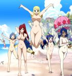 3boys 6+girls 9girls alluring areolae armpits arms arms_up back bare_back bare_feet bare_shoulders beach beach_ball belly blond blond_hair blonde blonde_hair blue_hair blue_sky brown_hair cleavage clouds erza_scarlet fairy_tail feet females fingers girls hair hair_band hair_ties hairband hands juvia_lockser juvia_loxar levy_mcgarden lucy_heartfilia multiple_boys navel nipples nude ocean open_mouth ponytail pubic_hair red_hair redhead sand sea shoulders sky small_breasts tattoos toenails toes umbrella wendy_marvell women