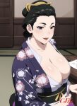 1_female 1girl 1girl 1girl ai_generated big_breasts breasts cjin female_focus female_human female_only female_solo geisha kimono manyuu_hikenchou mature_female mature_woman milf milf mom mommy omitsu_tomioka