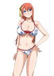  1girl 1girl 1girl aged_up alluring alternate_costume big_breasts bikini blue_eyes blush bun_cover cleavage female_only gintama gintama:_be_forever_yorozuya hair_between_eyes hand_on_hip kagura_(gintama) long_hair looking_at_viewer monyamonya78 official_alternate_hairstyle orange_hair standing swimsuit under_boob white_bikini 