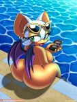 anthro ass bat_wings big_ass cell_phone completely_nude_female fangs nude_female omegasunburst poolside rouge_the_bat sega sega sitting sonic sonic_the_hedgehog_(series) water