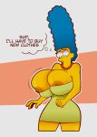  erect_nipples green_dress huge_breasts marge_simpson the_simpsons thighs 