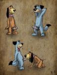  doggie_daddy fellatio hanna-barbera huckleberry_hound k-9_(artist) male_only oral yaoi 