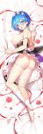 1girl 1girl 1girl ass ayamy bare_shoulders barefoot bed_sheet big_breasts blue_eyes blue_hair breasts dakimakura feet flower full_body hair_ornament hair_ribbon heart heart-shaped_pupils high_resolution leg_garter long_image looking_at_viewer lying maid_headdress nipples open_mouth panties re:zero_kara_hajimeru_isekai_seikatsu red_ribbon rem_(re:zero) ribbon rose short_hair symbol-shaped_pupils tall_image thighhighs_removed underwear white_legwear x_hair_ornament