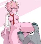 2_girls 2girls areola breasts clothes clothing davidsanchan duo high_resolution invisible mina_ashido multiple_girls my_hero_academia nipples open_clothes open_shirt oral penis pussylicking school semen semen_in_mouth shirt thighs tooru_hagakure uniform yuri