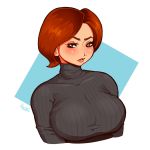  big_breasts bonkoarts breasts clothed disney elastigirl fanart fully_clothed helen_parr huge_breasts milf mom pixar sweater the_incredibles turtleneck turtleneck_sweater 