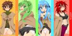  4girls ass aussa_the_earth_charmer blue_eyes blue_hair breasts brown_eyes brown_hair duel_monster elemental_charmers_(yu-gi-oh!) eria_the_water_charmer green_eyes green_hair hiita_the_fire_charmer multiple_girls panties red_eyes red_hair redhead uncensored underwear wynn_the_wind_charmer yu-gi-oh! yuu-gi-ou yuu-gi-ou_duel_monsters 