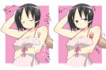 1girl anger_vein angry armpit_fuck armpit_sex armpits black_hair breast_hold breasts brown_hair censored cleavage closed_eyes cum cum_drip cum_on_armpit cum_on_body cum_on_upper_body ejaculation erection eyebrows hair hetero ichigo_mashimaro itou_nobue makarou mosaic_censoring no_bra nobue_ito penis solo_focus