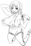  bikini breasts chinbotsu curvy large_breasts monochrome muscle nami_(one_piece) one_piece straw_hat_pirates swimsuit tattoo 