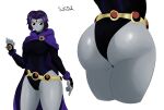 1girl belt big_ass big_breasts cloak dat_ass dc_comics leotard rachel_roth raven_(dc) sol-sama_d2 teen teen_titans thick_thighs wide_hips