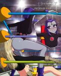  2_girls 2girls ass_in_face belt boots coxxy dc_comics facesitting female_only leotard older older_female raven_(dc) stinkface tagme teen_titans terra wrestling young_adult young_adult_female young_adult_woman yuri 