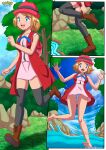 a_hot_break_on_the_forest_(comic) bbmbbf comic creatures_(company) game_freak humans_of_pokemon light-skinned_female nintendo palcomix panties pokemon_(anime) pokemon_(game) pokemon_xy pokepornlive porkyman river serena_(pokemon)