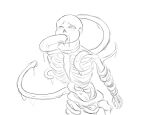  2010s 2018 animated_skeleton bottom_sans completely_naked completely_nude duplicate naked nsfwgarbagedump nude one_eye_closed sans sans_(undertale) skeleton sketch solo submissive tentacle tentacle_around_leg tentacle_in_mouth tentacle_sex uke_sans undead undertale undertale_(series) white_background 