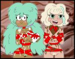  2_girls chocolate chocolate_box disney_channel female_only ferozyraptor jackie_lynn_thomas kelly_(svtfoe) naked_ribbon ribbon star_vs_the_forces_of_evil valentine&#039;s_day white_chocolate 