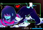  2010s 2018 2d 2d_(artwork) ambiguous_gender ambiguous_penetration androgynous blue_body blue_skin blush character_name clothed clothed_rape cum cum_while_penetrated cumming dark_blue_hair deltarune digital_media_(artwork) from_behind_position gameplay_mechanics health_bar heki_(miss60250) hp_bar human human_penetrated kris_(dark_world_form) kris_(deltarune) penetration rape ripped_clothing sweat top-down_bottom-up torn_clothes torn_clothing uncensored undertale_(series) video_game_character video_games 