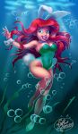 14-bis 1girl 1girl big_breasts bunnysuit covered_navel disney high_heels human large_ass leotard ocean princess_ariel sea swimming the_little_mermaid thick_thighs underwater water wide_hips