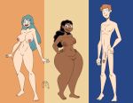  1boy 2_girls chillguydraws completely_nude_female completely_nude_male david_(hilda) frida_(hilda) hilda_(hilda) hilda_(series) netflix 