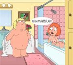 alana_(family_guy) bathroom breasts chris_griffin family_guy startled