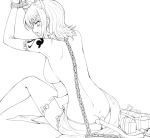 1girl angry animal_ears ass bdsm big_breasts blush bondage bound breasts butt_crack cat_ears cat_tail catgirl chain chains elbow_gloves female female_only from_behind gloves hairu heart high_heels lineart looking_back monochrome nami nami_(one_piece) one_piece revealing_clothes rope shoes short_hair sideboob sitting solo straw_hat_pirates tail tattoo thighhighs topless