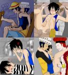  3guys anal_sex bon_clay bon_kurei bon_kurei covering_eyes cum eustass_kid fairy_tail monkey_d._luffy navo one_piece trafalgar_lawc yaoi 