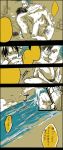  2boys artist_request blue_hair comic fairy_tail franky japanese_text long_image male male_focus male_only monkey_d._luffy multiple_boys one_piece sex tall_image text yaoi 