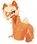 1girl anthro ass bear_alpha breasts cum cum_in_pussy cute ensus fangs fluffy_tail food food_creature furry heart-shaped_pupils human/anthro male/female orange_fur pancake pancake_bear penis roblox sex sweat tail tan_fur vaginal white_hair