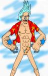  bottomless brockyaoi cutty_flam erect_penis franky one_piece undressing 