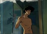  1boy cowboy_bebop green_hair male male_only nude_male shirtless_(male) spike_spiegel spiked_hair 