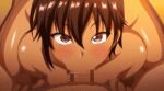 1boy 1girl aiue_oka blush breasts dark-skinned_female fellatio fujima_nagisa male male/female pov pov_eye_contact saimin_seishidou short_hair tagme teen