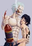 one_piece portgas_d._ace smoke smoker smoking white_hair yaoi