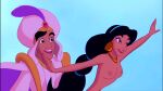 1boy 1girl aladdin aladdin_(series) alluring black_hair breasts brown_eyes canon_couple clothed_male_nude_female disney edit princess_jasmine