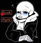 1boy animated_skeleton artist_name black_and_white black_background blue_blush blush buttons clothed english_text gameplay_mechanics half-closed_eyes heart heki_(miss60250) imminent_sex male male_focus monochrome monster monster_boy sans sans_(undertale) simple_background skeleton sleepy solo_male text undead undertale undertale_(series) upper_body