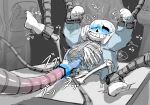 2022 2d animated_skeleton black_censor_bar blue_hoodie blue_jacket blue_pussy bottom_sans censor_bar censored_pussy clothed digital_media_(artwork) drooling ectoplasm ectopussy hooded_jacket hoodie jacket japanese_text logo_(pixiv_id_30462562) machine monster monster_boy one_eye_closed partially_clothed partially_nude penetration pussy rape robotic_arm robotic_arms robotic_limbs robotic_parts sans sans_(undertale) sex skeleton socks_on solo_focus submissive sweat tentacle tentacle_rape tentacle_sex text uke_sans undead undertale undertale_(series)