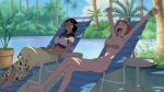 breasts destinationchaos happy nami nico_robin nude one_piece screencap yawn