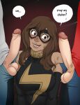 big_breasts big_penis big_testicles brown_hair bwc choker dark-skinned_female interracial kamala_khan light-skinned_male long_hair marvel marvel_comics ms._marvel multiple_boys multiple_penises muslim muslim_female snap_my_choker_(phrase)