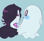  2010s 2015 2boys 2d 2d_(artwork) artist_request black_hair blue_background blue_blush blue_glans blush cousins crying cum cum_on_tongue cute_penis digital_media_(artwork) fellatio genitals ghost hair hair_over_one_eye humanoid humanoid_robot incest licking licking_penis male male/male male_only mettablook mettaton mettaton_ex napstablook oral penetration penis pink_eyes pink_tongue robot robot_boy robot_humanoid sex simple_background small_penis smooth_penis solid_color_background tears tongue tongue_out undertale undertale_(series) video_game_character video_games yaoi 