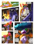  1girl absurd_res anthro bat border breasts comic contract creepy_smile cuff_(restraint) deadlocked dialogue duck_lock duo dust:_an_elysian_tail english_text fidget_(elysian_tail) fur genitals green_eyes greeting high_res imminent_oral imminent_rape imminent_sex male male/female mammal mind_control moonblood nimbat nipples nude orange_body orange_fur penis pussy restraints sereth shackles smile speech_bubble text white_border 