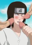  artist_request censored fellatio hyuuga_neji male_focus multiple_boys multiple_fellatio naruto neji_hyuuga oral outdoors penis sky yaoi 