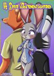 1girl 2boys a_fun_threesome_(comic) bbmbbf comic cover_page disney fur34* furry jack_savage judy_hopps nick_wilde palcomix zootopia