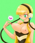  big_breasts blush breasts gym_leader heart kamitsure_(pokemon) large_breasts nipple_pull nipples pokemon wink 