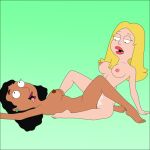 american_dad ebony_female francine_smith interracial linda_memari tongue_out tribbing