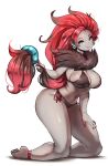  1girl big_ass big_breasts bikini cute fox grey_skin humanized kenronx0 posing red_hair seductive zoroark 