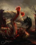  hurt injury lying male male_focus naruto naruto_uzumaki on_back orin red_eyes sasuke_uchiha yaoi 
