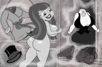  1girl ameizing_lewds black_and_white cartoon_network clothing dc_comics dc_super_hero_girls magic nude wardrobe warner_brothers zatanna zee_zatara 