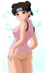 1girl ass bottomless naruto no_panties oreshika smile solo tenten