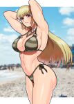 1girl akisu_k alluring arms_behind_head ass athletic_female bandai_namco beach big_breasts bikini blonde_hair breasts cleavage emilie_de_rochefort female_abs fighting_game fit_female long_hair namco namco_bandai ocean sand swimsuit tekken tekken_5_dark_resurrection tekken_6_bloodline_rebellion tekken_7 tekken_8 tekken_tag_tournament_2 water