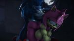 1boy 1girl 3d amy_rose anthro clenched_teeth doggy_position endured_face fuckmeat hand_on_another's_head hand_on_head head_grab hedgehog looking_back male/female night notsoanonsfm sega sonic_the_hedgehog sonic_the_hedgehog_(series) sonic_the_werehog source_filmmaker submissive_female tired werehog