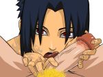 2boys artist_request licking male male_focus multiple_boys naruto naruto_uzumaki oral penis red_eyes sasuke_uchiha sharingan tongue uncensored yaoi